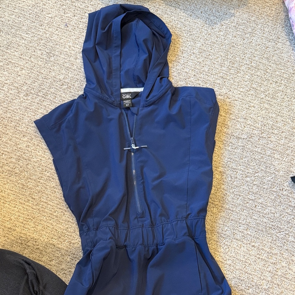 Athleta Girl Deep Blue Hooded Romper